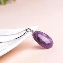 Load image into Gallery viewer, iSTONE 925 Sterling Silver Purple Amethyst Ladies Pendant Necklace, Gemstone Birthstone with 18&quot; Silver Chain
