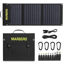 Load image into Gallery viewer, MARBERO 60W Foldable Solar Panel Battery Charger for Portable Power Station Solar Generator, Smartphone, Tablet, Laptop QC3.0/PD 60W USB Port DC Output(10 Changeable Adapters) for Home Camping
