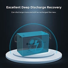 Load image into Gallery viewer, Renogy Deep Cycle AGM Battery 12 Volt 100Ah, 3% Self-Discharge Rate, 2000A Max Discharge Current, Safe Charge Most Home Appliances for RV, Camping, Cabin, Marine and Off-Grid System, Maintenance-Free
