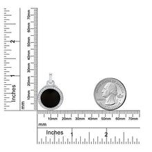 Load image into Gallery viewer, Amorucci Sterling Silver Cubic Zirconia Round Shaped Stylish Black Pendant with Chain for Women (19.3 mm)
