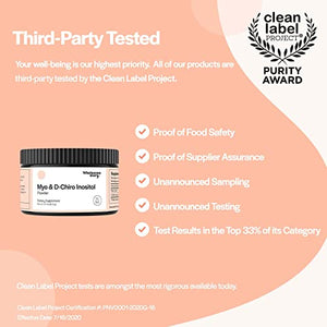 Myo & D-Chiro Inositol Powder + Vitex | Hormone Balance, Healthy Ovarian Function & Fertility Support | Vegan Friendly
