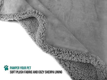 Load image into Gallery viewer, PetAmi Waterproof Dog Blanket for Couch, Sofa | Waterproof Sherpa Pet Blanket for Large Dogs, Puppies | Super Soft Washable Microfiber Fleece | Reversible Design | 60 x 40 (Light Grey)
