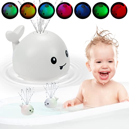 josid Baby Bath Toys Bathroom Baby Toys Infant Bath Toys for Ages 1 2 3 Kids Birthday Gifts Bath Toys for Toddlers Gifts Cute Swim (White)