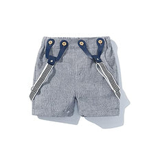 Load image into Gallery viewer, Baby Boys Gentleman Outfits Suits, Infant Short Sleeve Shirt+Bib Pants+Bow Tie Overalls Clothes Set White
