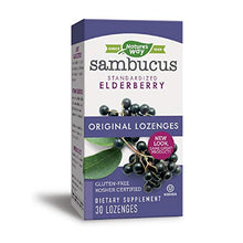 Load image into Gallery viewer, Nature&#39;s Way Original Sambucus Elderberry Lozenges with Vitamin C, Gluten Free, Vegetarian, 30 Count
