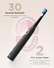 Load image into Gallery viewer, Fairywill Sonic Electric Toothbrush for Adults and Kids, ADA Accepted Whitening Clean, 8 Dupont Brush Heads &amp; Travel Case, Soft Bristles, 5 Modes USB Rechargeable, 2 Mins Smart Timer 40,000 VPM Black
