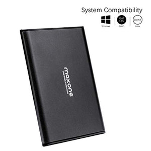 Maxone 500GB Ultra Slim Portable External Hard Drive HDD USB 3.0 for PC, Mac, Laptop, PS4, Xbox one - Charcoal Grey