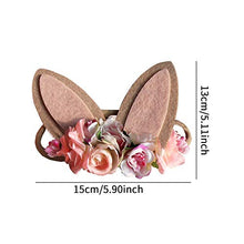 Load image into Gallery viewer, Bunny Ear Headband,Nylon Elastic Bunny Flower Ear Headband，Use for Holiday Parties, Weddings, Costumes, Easter Celebrations
