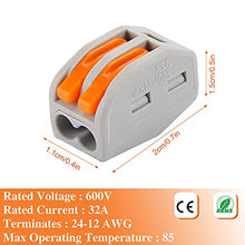 Load image into Gallery viewer, NC Lever Wire Nuts,Idong 50pcs Compact Splicing Connectors, 212 Quick Connection Terminal Electrical Connectors (50PCS, 2 Port)
