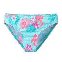 Load image into Gallery viewer, TFJH E Girls Swimsuits Long Sleeve Tankini Rashguard Sets Beachwear UV 50+ Cyan Flower 10A

