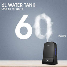 Load image into Gallery viewer, Miroco Cool Mist Humidifier, 26dB Ultra Quiet, 6L Ultrasonic Humidifiers for Large Bedroom Babies, 90mm Water Inlet, Night Light, Adjustable Mist, Automatic Shut-Off for Home Office 20-60 Hours, Black
