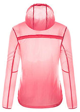 Load image into Gallery viewer, chouyatou Women&#39;s Althetic Transparent UPF Sun Protection Outdoor Hooded Skin Jacket (Small, Pink)
