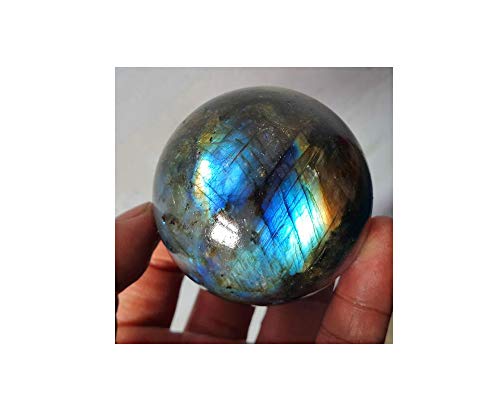 StoneStory Natural Labradorite Healing Crystal Natural Rock Crystal Quartz Gemstone Sphere Ball 80mm (Labradorite Moonstone, 3.14