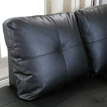 Load image into Gallery viewer, GAOPAN Set for Home 2021 Sectional Faux Leather Tufted Cushions Living Room, 5 Seats Sofa Couch with Reversible Right Chaise Lounge and Storage Ottoman,Obsidian Black
