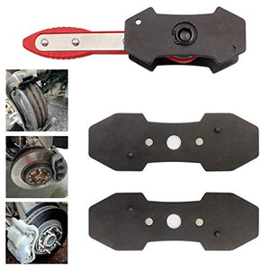 JOJOY LUX Brake Caliper Press Tool, 360 Degree Swing Ratchet Expander Wrench Car Wheel Piston Spreader with Extra 2PCS Large Plates for Single Twin Quad Sextuplet Piston Disc Brake Caliper