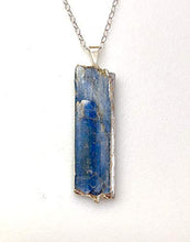 Load image into Gallery viewer, Kyanite Necklace, Raw Blue Kyanite, Silver Electroplated Setting, Statement Necklace, Healing Gemstone.
