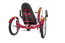 Load image into Gallery viewer, Mobo Cruiser Triton Pro Recumbent Trike. Adult Beach Cruiser Tricycle for Women &amp; Men. Petal 3-Wheel Bike , Red, 28 x 29 x 48 inches (61” extended)
