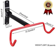 Load image into Gallery viewer, Dirza Wall Mount Bike Hanger Flip Up Garage Bicycle Bike Rack Storage System for Garage Shed with Screws 2 Pack
