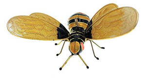 Kubla Crafts Cloisonne Articulated Enamel Bumblebee Christmas Ornament, Accented with Austrian Crystals, 2.75 Inches Wide