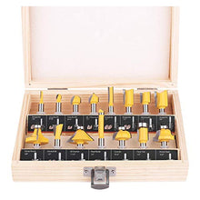 Load image into Gallery viewer, KOWOOD Router Bits Set of 15 Pieces 1/4 Inch Woodwork Tools for Beginners
