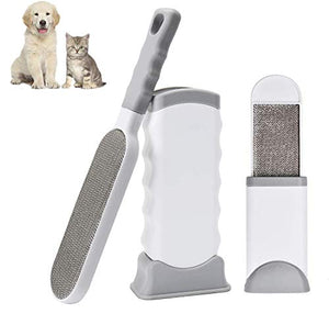 Hollammy Pet Hair Remover for Cats, Dog Hair Remover Brush, Lint Remover Brush Self Cleaning with Base for Clothes Furniture Car