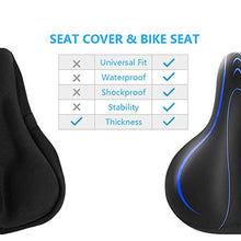 Load image into Gallery viewer, BLUEWIND Bike Seat, Most Comfortable Bicycle Seat Memory Foam Waterproof Bicycle Saddle - Dual Shock Absorbing - Best Stock Bicycle Seat Replacement for Mountain Bikes, Road Bikes (Blue)

