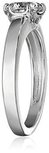 Load image into Gallery viewer, Platinum-Plated Sterling Silver Solitaire Ring set with Round Swarovski Zirconia (1 cttw), Size 5
