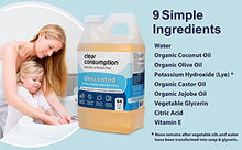 Load image into Gallery viewer, Clear Consumption Unscented Natural Foaming Hand Soap Refill, 64 oz (1/2 Gallon) - Made Directly from Organic Vegetable Oils - Castile - Vegan - No Confusing Synthetic Ingredients - Long Lasting &amp; Soft on Hands
