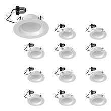 Load image into Gallery viewer, SYLVANIA 4” LED Recessed Lighting Downlight with Trim, 8W=50W, Dimmable, 600 Lumens, Soft White 3000K, Wet Rated – 12 Pack (62234)
