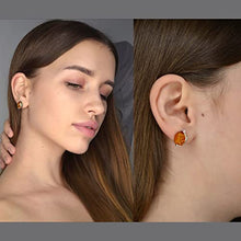 Load image into Gallery viewer, Sterling Silver and Baltic Honey Amber Stud Earrings"Monique"
