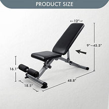 Load image into Gallery viewer, RitFit Adjustable / Foldable Utility Weight Bench for Home Gym, Weightlifting and Strength Training - Bonus Workout Poster with 35 Total Body Exercises (Upgraded Version)
