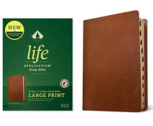 Load image into Gallery viewer, Tyndale NLT Life Application Study Bible, Third Edition, Large Print (Genuine Leather, Brown, Indexed, Red Letter) – New Living Translation Bible, Large Print Study Bible for Enhanced Readability

