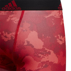 adidas Kids-Boy's Performance Boxer Briefs Underwear (3-Pack), Scarlet Continent Camo/Black/Scarlet, Small