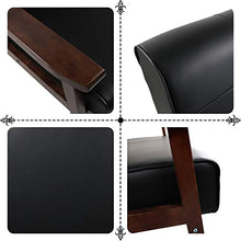 Load image into Gallery viewer, JIASTING Mid Century 1 Loveseat Sofa and 2 Accent Chairs Set Modern Wood Arm Couch and Chair Living Room Furniture Sets (8428 Black Set)
