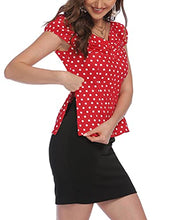 Load image into Gallery viewer, ELESOL Retro Polka Dot Tops for Women Red S

