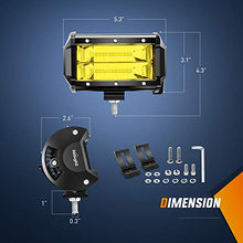 Load image into Gallery viewer, Nilight 18030C-A Amber 2PCS 5Inch 72W Double Row Flood Bar 10800Lumens Driving Fog Led Off Road Lights for Trucks Jeep ATV UTV SUV Boat Marine,2 Years Warranty
