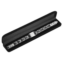 Load image into Gallery viewer, Willis Judd Titanium Magnetic Bracelet Knights Templar Cross Shield Black Carbon Fiber Adjustable
