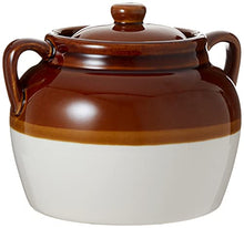 Load image into Gallery viewer, R&amp;M International Traditional Style 4.5-Quart Large Ceramic Bean Pot with Lid, Brown
