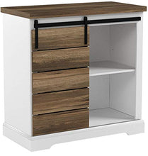 Load image into Gallery viewer, Walker Edison Furniture Company Modern Farmhouse Buffet Sideboard Kitchen Dining Storage Cabinet Living Room, 32 Inch, Reclaimed Barnwood Brown
