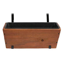Load image into Gallery viewer, Amazon Basics Recycled Wood Deck Rectangular Hanging Planter, 2-Pack, Brown, Classic, Rustic, 18.9&quot; x 7.87&quot; x 7.5&quot;
