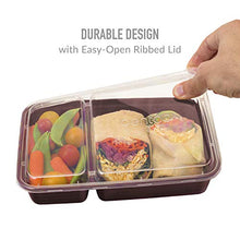 Load image into Gallery viewer, Bentgo Prep 2-Compartment Meal-Prep Containers with Custom-Fit Lids - Microwaveable, Durable, Reusable, BPA-Free, Freezer and Dishwasher Safe Food Storage Containers - 10 Trays &amp; 10 Lids (Blush Pink)
