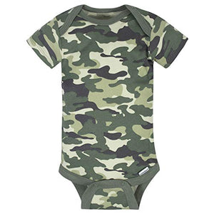 Gerber Baby Boys' 8-Pack Short Sleeve Onesies Bodysuits, Tiger Green, Newborn