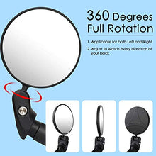 Load image into Gallery viewer, HUBUISH Bar End Bike Mirrors，360°Adjustable Rotatable Handlebar Convex Mirror for Mountain Road Bicycle Riding Cycling Accessories, with Wide Angle Lens Safety Rearview Mirror(1 PC)
