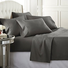 Load image into Gallery viewer, 6 Piece Hotel Luxury Soft 1800 Series Premium Bed Sheets Set, Deep Pockets, Hypoallergenic, Wrinkle &amp; Fade Resistant Bedding Set(Queen, Gray)

