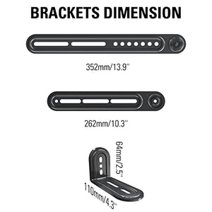 Mounting Dream Soundbar Mount Sound Bar TV Bracket for Mounting Above or Under TV Fits Most of Sound Bars Up to 15 Lbs, with Detachable Long Extension Plates MD5420