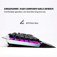 Load image into Gallery viewer, Wireless Gaming Keyboard and Mouse Combo, Rainbow Backlit Rechargeable Keyboard Mouse with 3800mAh Battery, Metal Panel Mechanical Feel Keyboard with Removable Hand Rest (Black)
