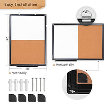 Load image into Gallery viewer, Combination White Board &amp; Bulletin Cork Board 24 x 18 Whiteboard Magnetic, Combo Dry Erase Board with Black Aluminum Frame Hanging Message Board Wall Mounted for Homeschooling, Office, Classroom
