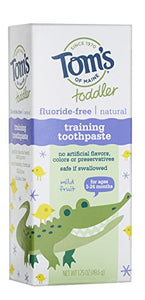 Tom's of Maine Fluoride-Free Toddler Training Toothpaste, Mild Fruit, 1.75 oz. 3-Pack