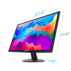 Sceptre 24" Professional Thin 75Hz 1080p LED Monitor 2x HDMI VGA Build-in Speakers, Machine Black (E248W-19203R Series)