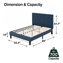 Load image into Gallery viewer, ZINUS Omkaram Upholstered Platform Bed Frame / Mattress Foundation / Wood Slat Support / No Box Spring Needed / Easy Assembly, Queen
